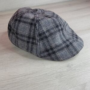 Lids Mens Size L/XL Peaked Newsboy Driver Cap Hat Wool Blend Gray Black …